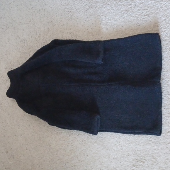 Black Teddy Coat Fuzzy Fur Fleece Lapel Open Front Long Cardigan Coat, XS - Picture 12 of 12